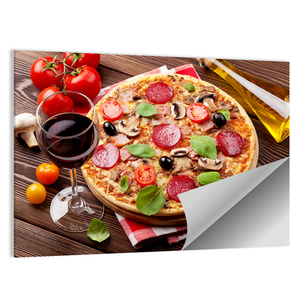 Rustic Italian Pizza Still Life Wall Art