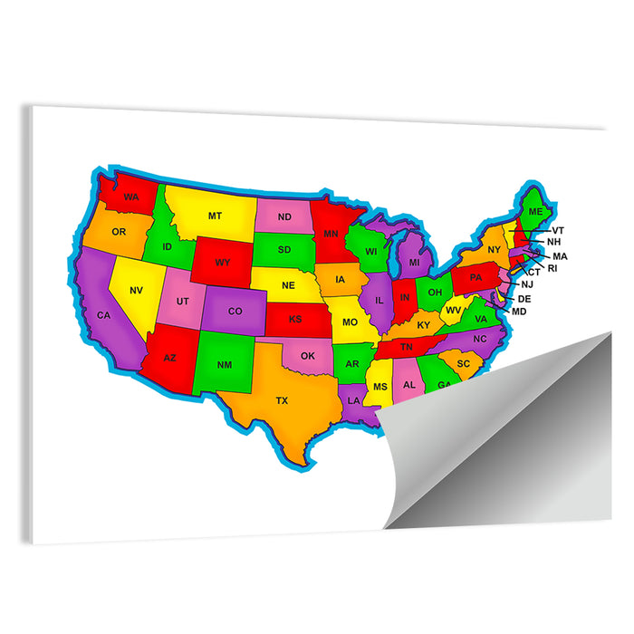 Bold United States Map Wall Art as a poster print