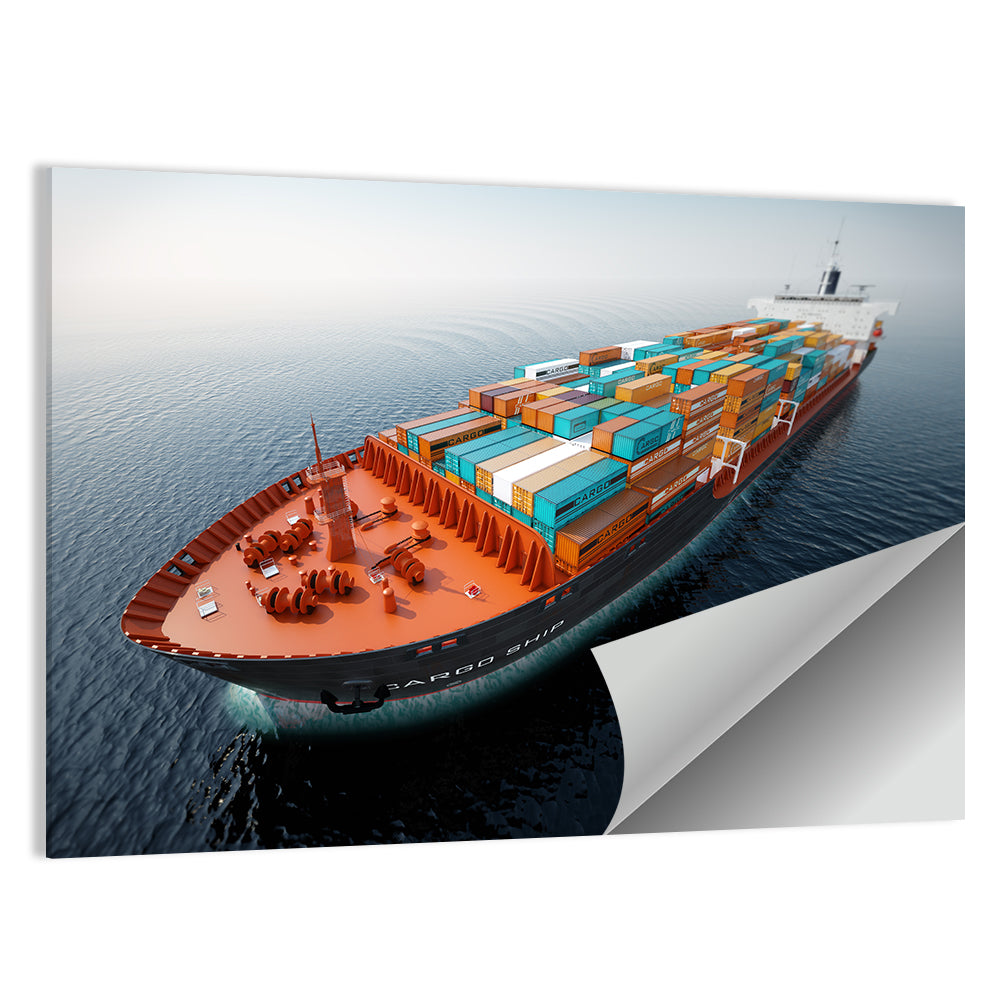 Container Ship at Sea Wall Art