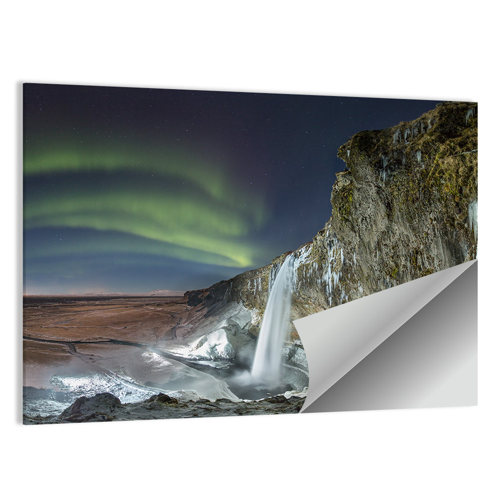 Seljalandsfoss Waterfall Nightscape Wall Art