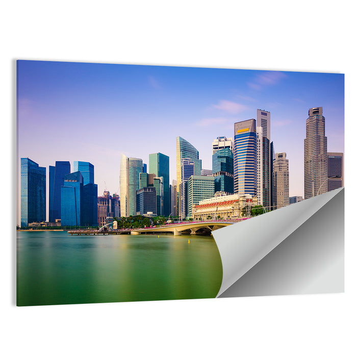 Singapore Skyline with Esplanade Bridge Wall Art as a poster print