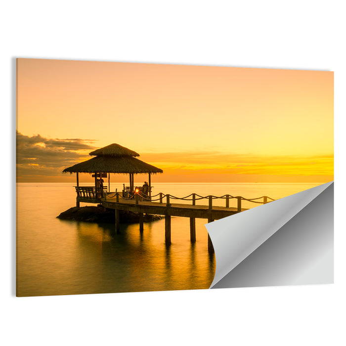 Phuket Wooden Pier at Sunset Wall Art as a poster print