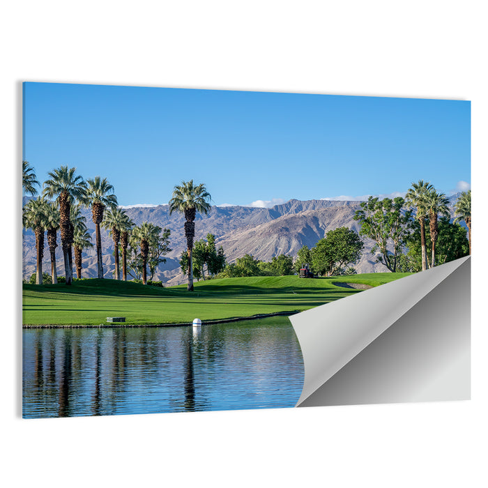 Palm Desert Golf Course with Lake Wall Art as a poster print