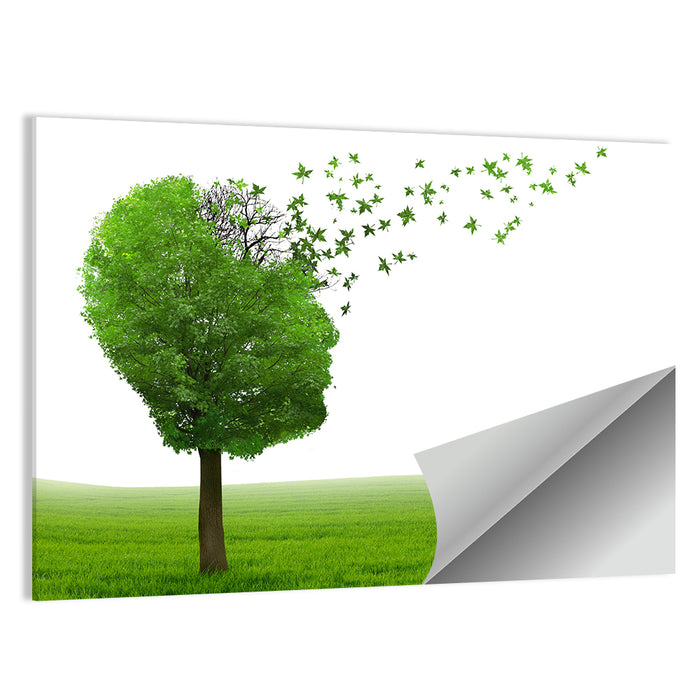 Memory Loss Tree Profile Wall Art as a poster print