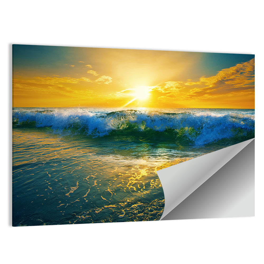 Breaking Wave at Sunrise Wall Art