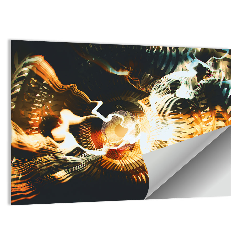 Golden Fractal Vortex Wall Art