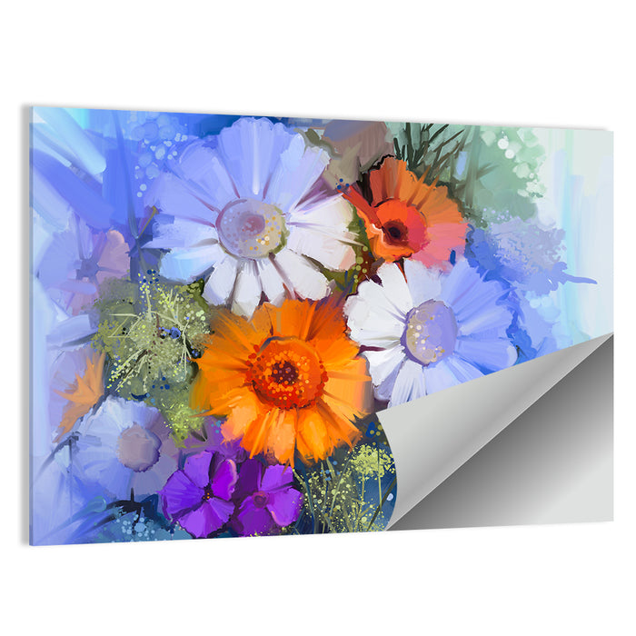 Impasto Floral Bouquet Wall Art as a poster print