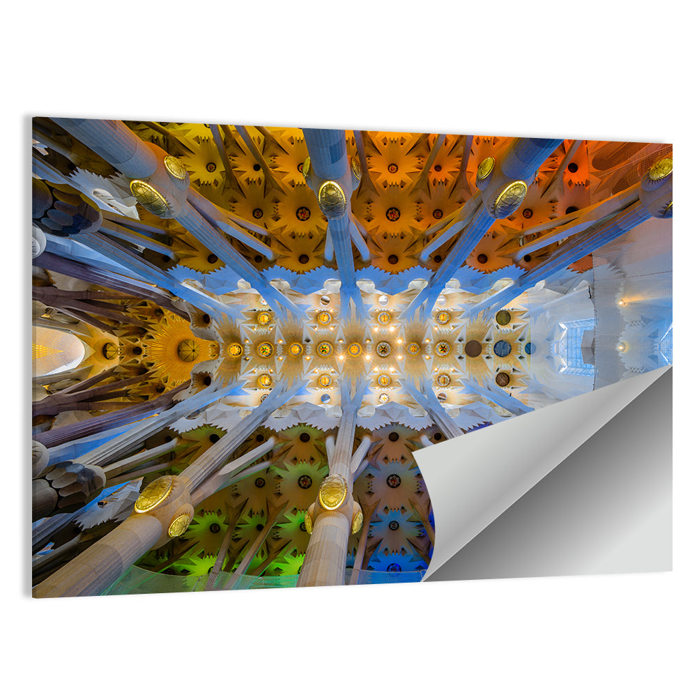Sagrada Familia Interior Ceiling Wall Art