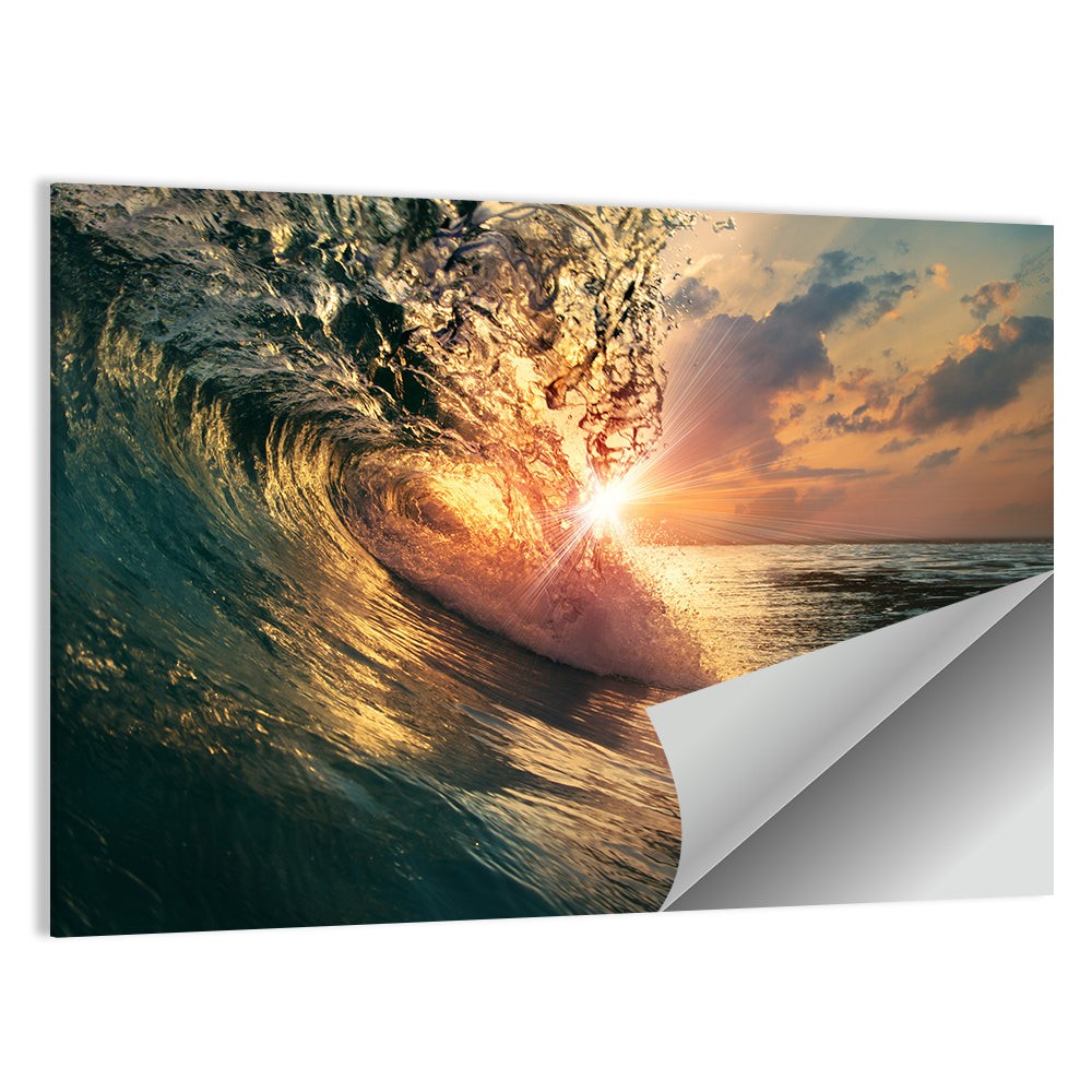 Sun Through Breaking Wave Wall Art