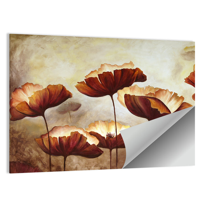 Layered Poppies Painting Wall Art as a poster print