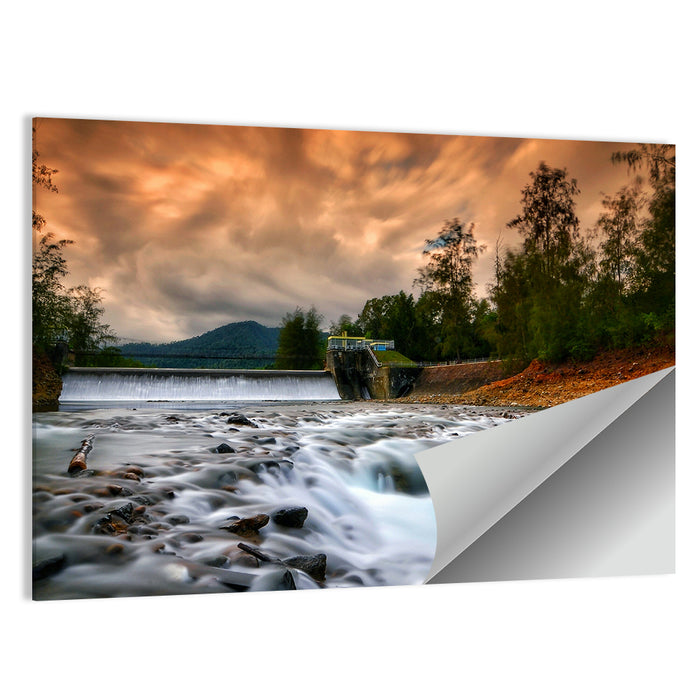 Mentawa Dam at Dusk Wall Art as a poster print