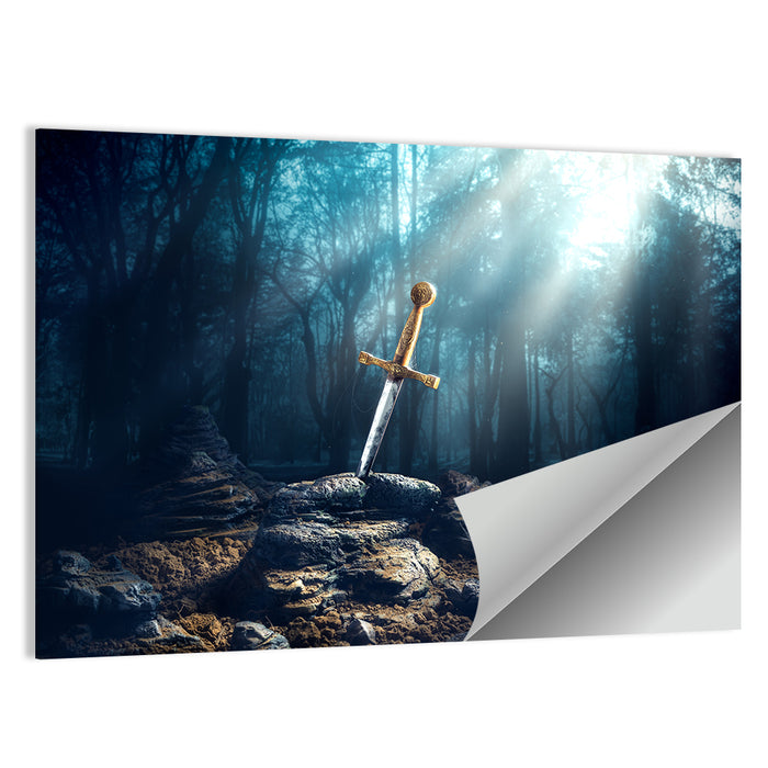 Enchanted Sword in the Stone Wall Art as a poster print