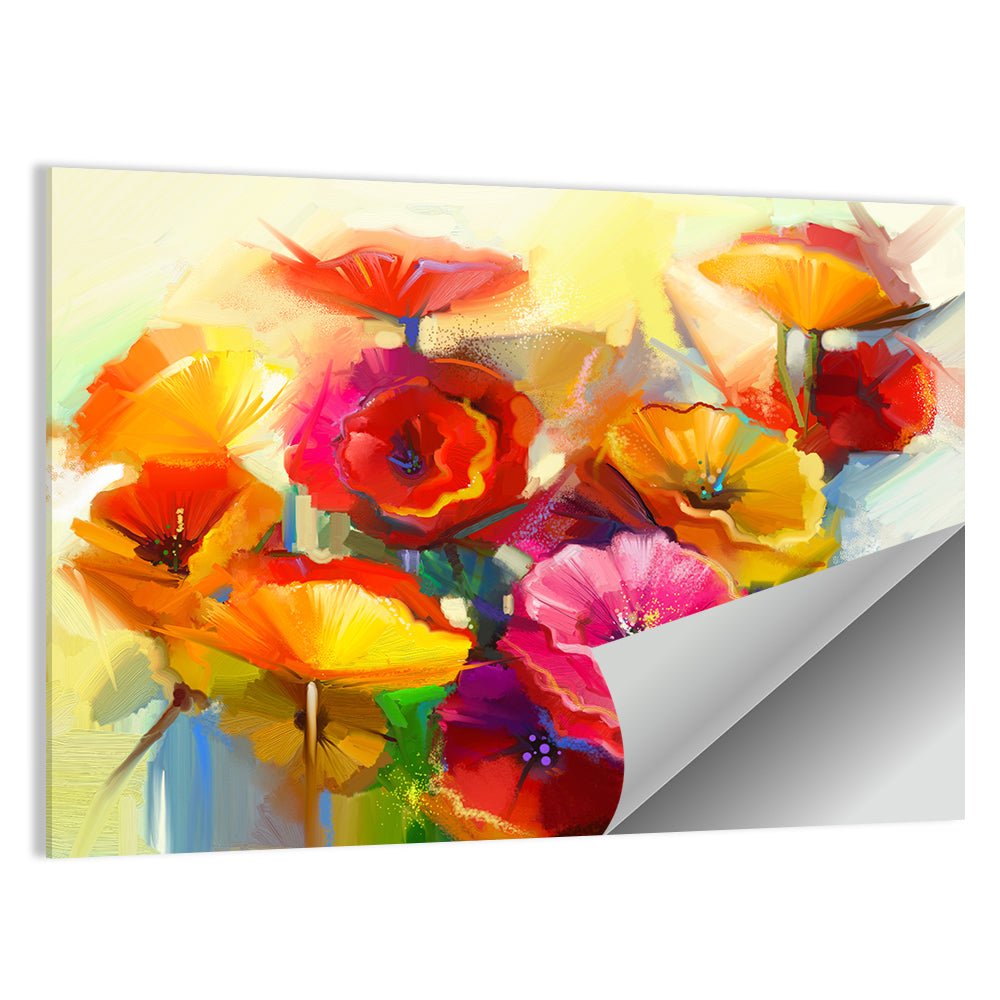 Impasto Poppy Bouquet Wall Art