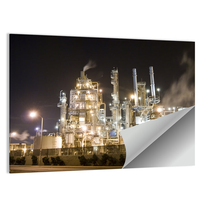 Industrial Refinery Nightscape Wall Art as a poster print