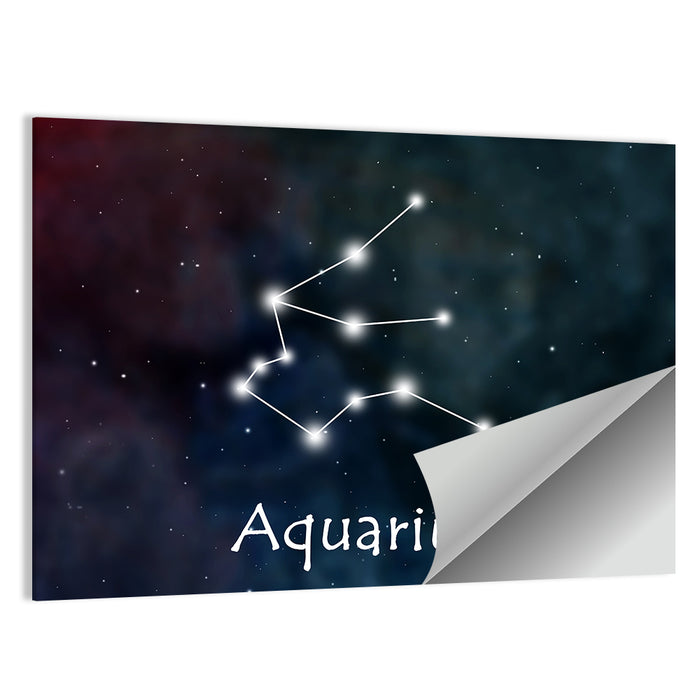 Aquarius Constellation Star Map Wall Art as a poster print