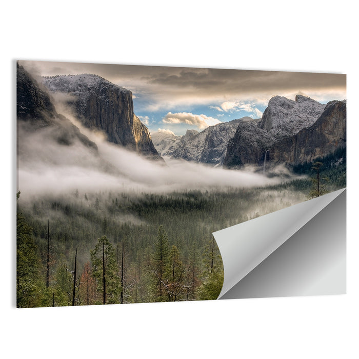 Misty Yosemite Valley Wall Art as a poster print