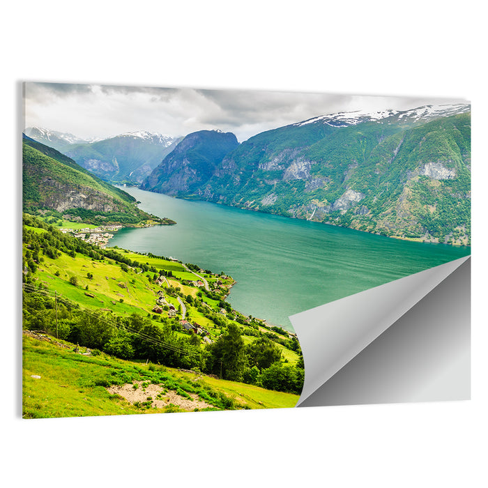 Aurlandsfjord Valley Panorama Wall Art as a poster print