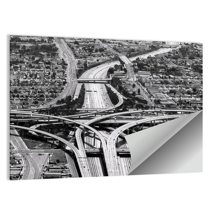 Monochrome La Airport Interchange Wall Art as a poster print