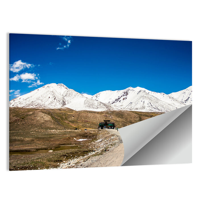 Karakoram Snow Peaks with Road Wall Art as a poster print