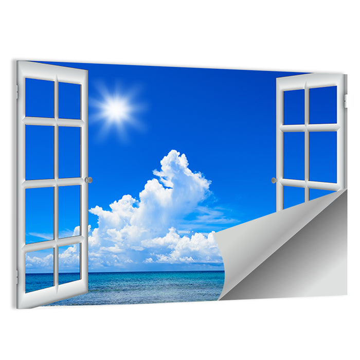 Seaside Window View Wall Art as a poster print