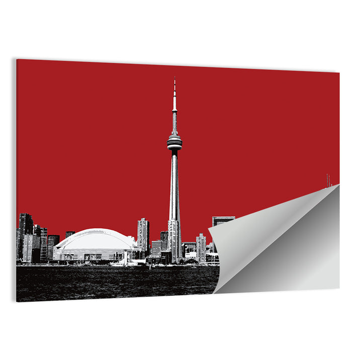 Toronto Cn Tower Silhouette Wall Art as a poster print