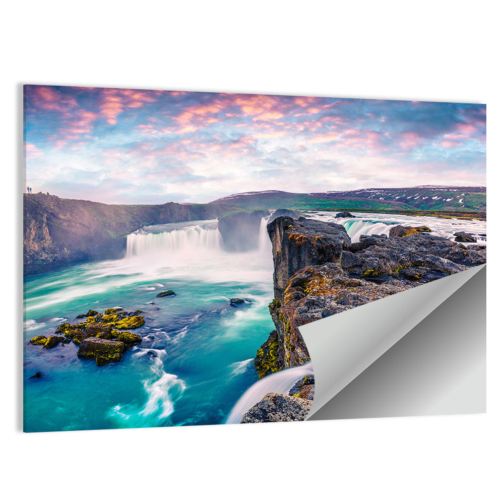 Goðafoss Waterfall at Dusk Wall Art