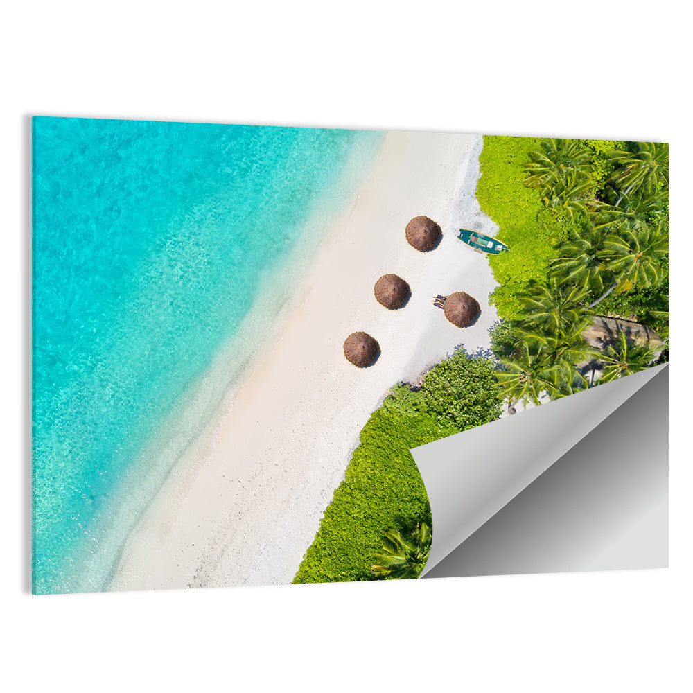 Maldives Aerial Beach View Wall Art