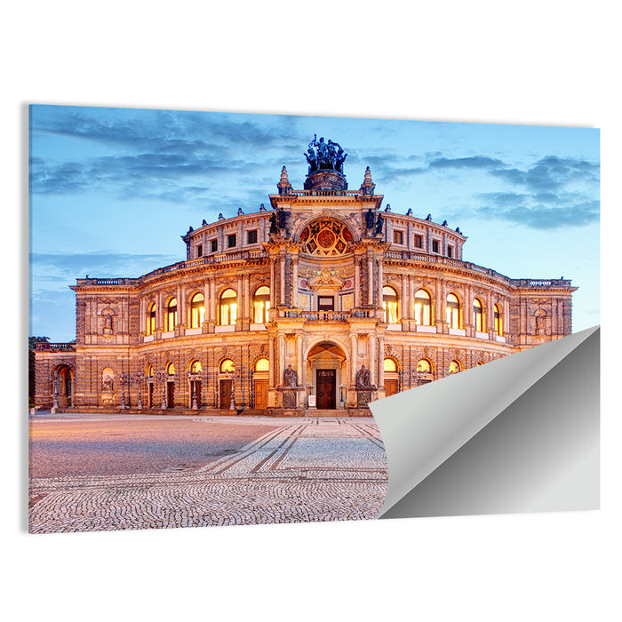 Semperoper Dresden at Twilight Wall Art as a poster print