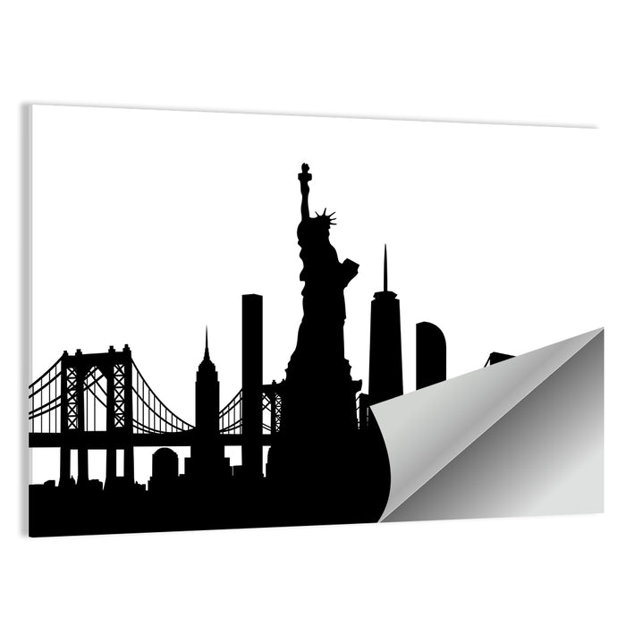 New York City Skyline Silhouette Wall Art as a poster print