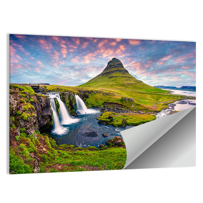 Kirkjufell Peak and Kirkjufellsfoss Wall Art as a poster print