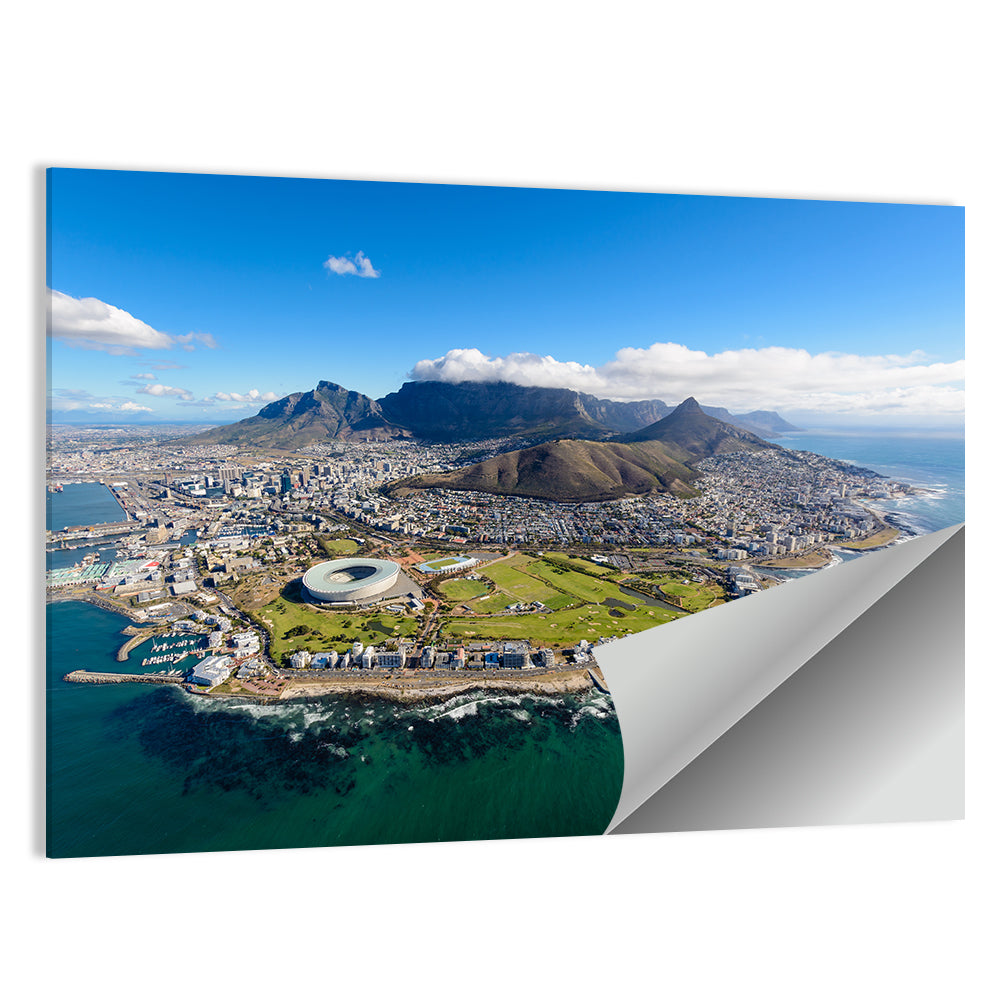 Cape Town Aerial View with Table Mountain Wall Art