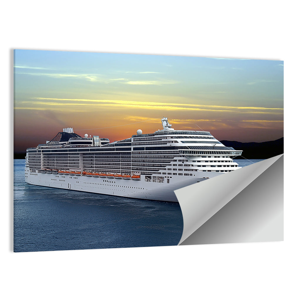 Cruise Ship at Sunset Wall Art