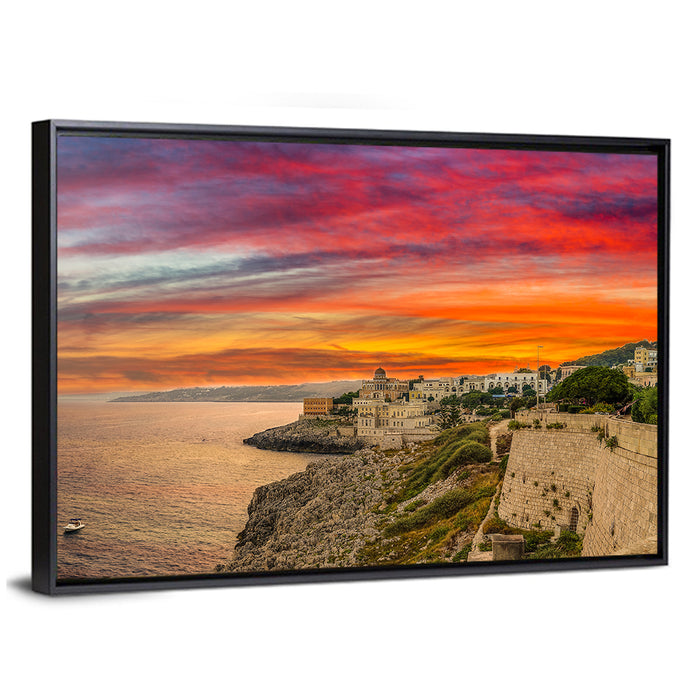 Coast of Salento Peninsula Wall Art as a framed canvas