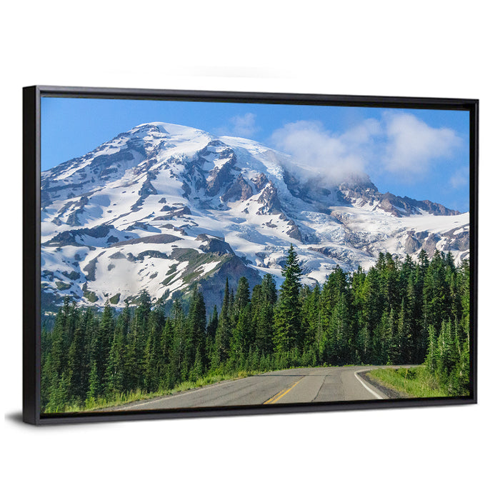 Road to Mount Rainier Wall Art as a framed canvas