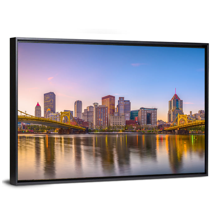 Allegheny River at Twilight Wall Art as a framed canvas