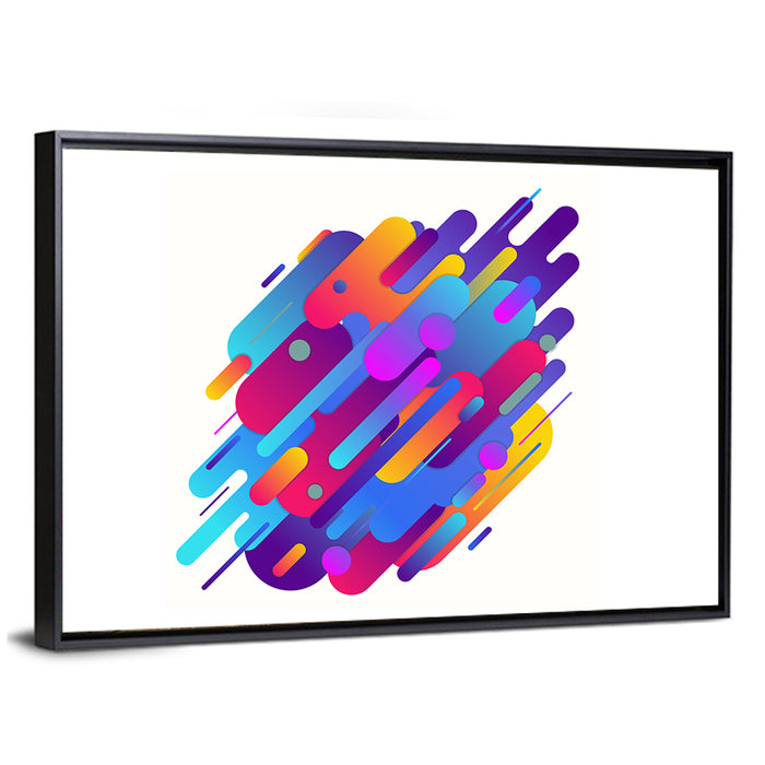 Diagonal Geometric Color Study Wall Art as a framed canvas