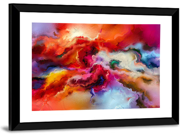 Vibrant Swirl Oil Painting Wall Art as a framed print