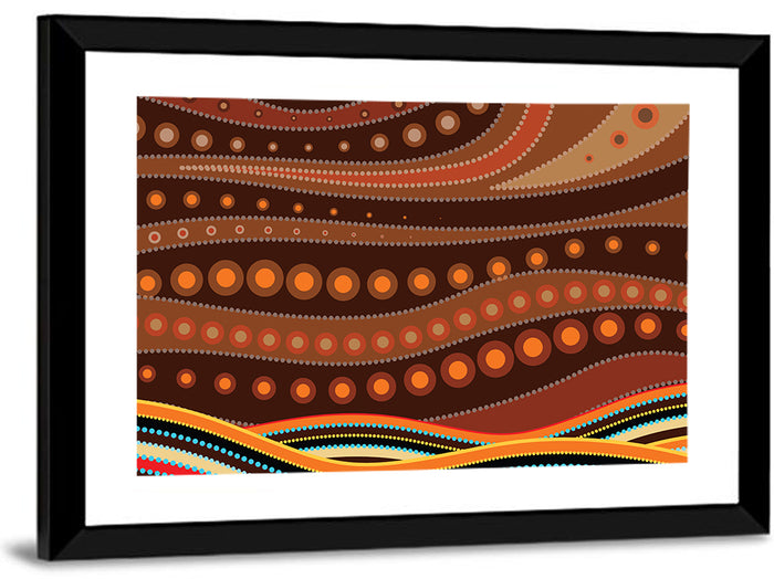 Dotted Wave Vector Illustration Wall Art as a framed print