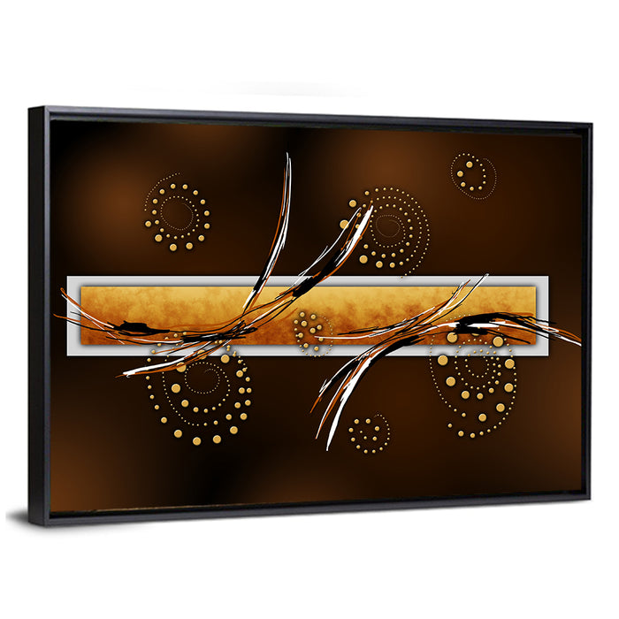 Golden Spiral Invitation Illustration Wall Art as a framed canvas