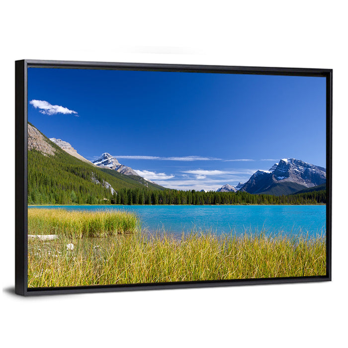 Autumn Lake in Jasper National Park Wall Art as a framed canvas