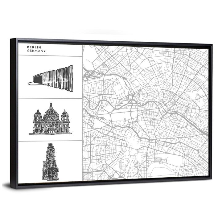 Berlin Map Line Wall Art