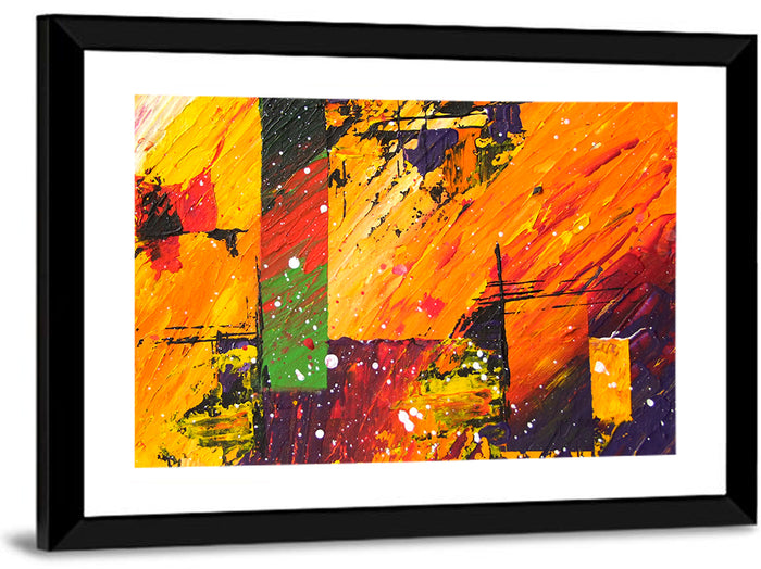 Bold Impasto Geometry Wall Art as a framed print
