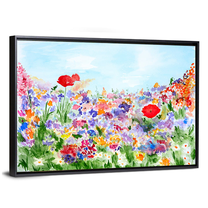 Wildflower Meadow Watercolor Wall Art