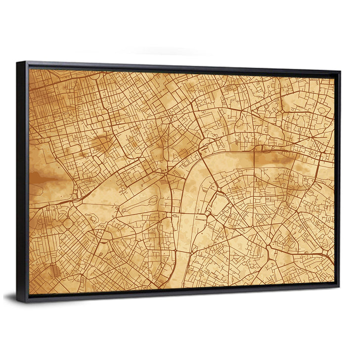 Vintage London City Map Wall Art