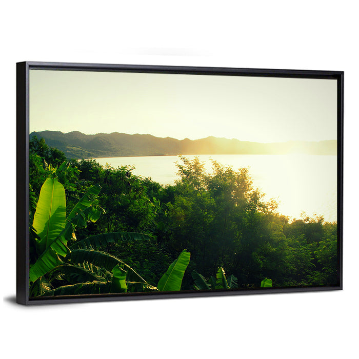 Sunrise Over Lake Bosumtwi Wall Art as a framed canvas