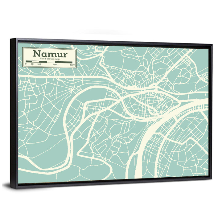 Namur Aerial Map Wall Art