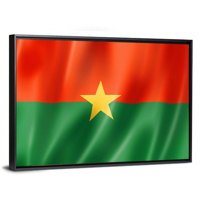 Burkina Faso Flag with Wavy Texture Wall Art as a framed canvas