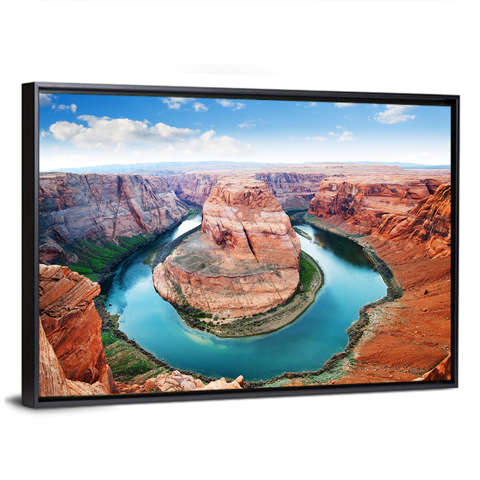 Horseshoe Bend Aerial, Page Arizona Wall Art as a framed canvas
