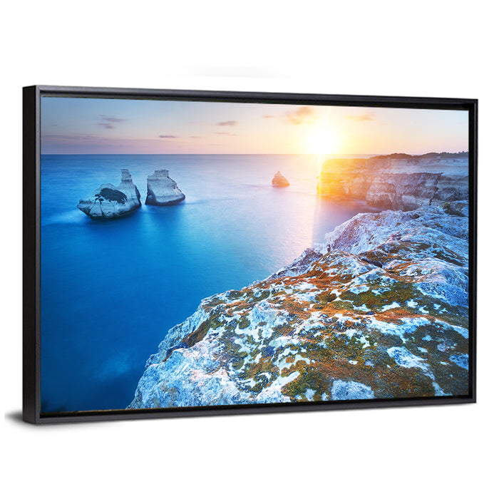 Torre Dell'orso Sunset Cliffs Wall Art as a framed canvas