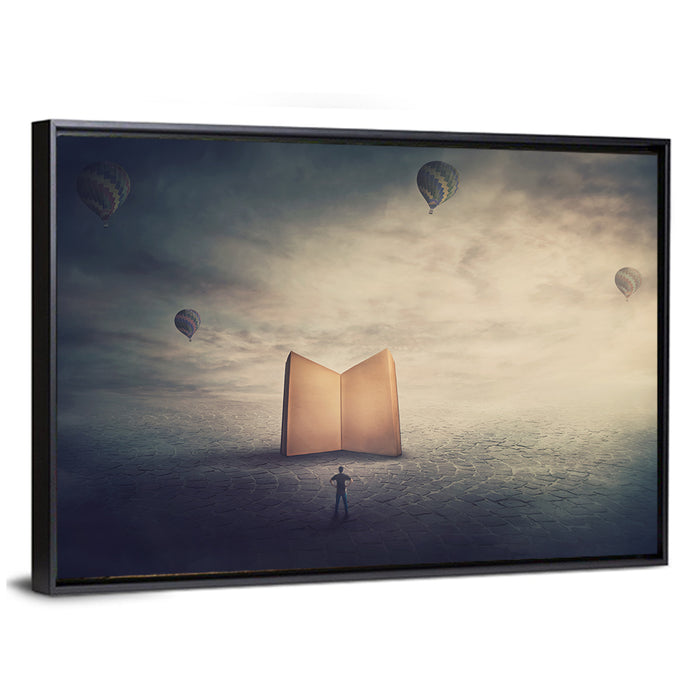 Knowledge and Wisdom Symbol Wall Art as a framed canvas